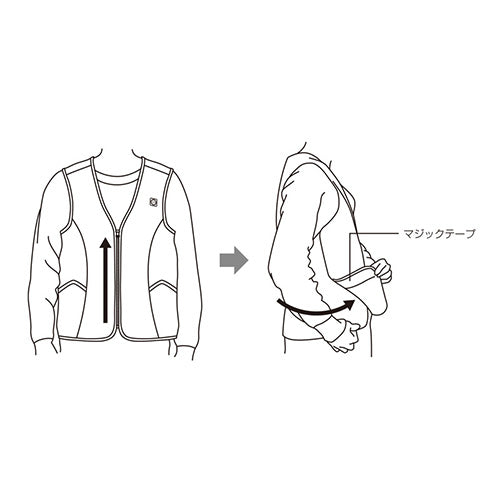 【60】NeoHeat(ネオヒート) サイズ調整機能付き! ヒーター内蔵ベスト(シンプルデザイン)